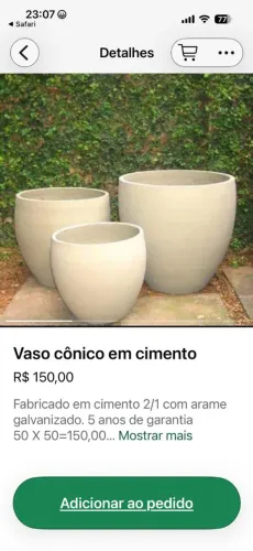 Jarros de cimento para frutíferas e palmeiras 