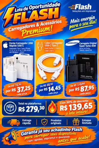 Lote de Oportunidade da Flash - Carregadores & Acessórios Premium