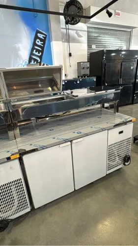 Balcão de Serviço Refrigerado Condimentador Para Cozinha Industrial 1,50m 220v - Refrimate