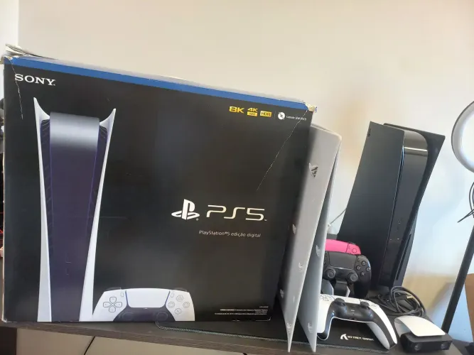 Playstation 5 Fat na caixa 3 Controles + Acessorios