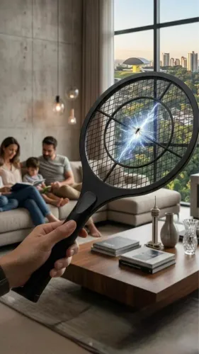 Mata Mosquito Raquete elétrica recarregável na tomada. Super prática, peça já a sua!!