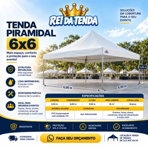Tenda Piramidal 6x6 | Rei da Tenda, Juina-MT