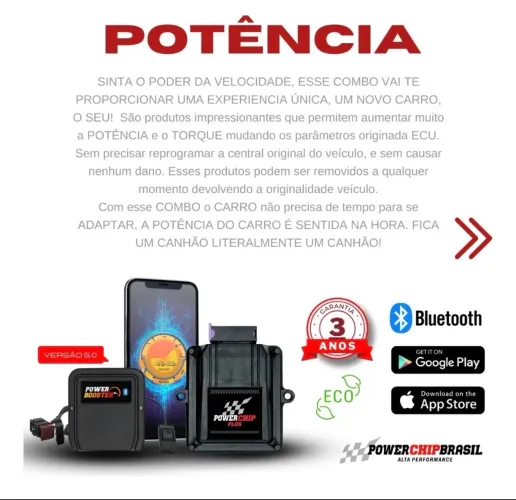 Compass, Renegade e Toro - Chip Potência + Pedal Chip 