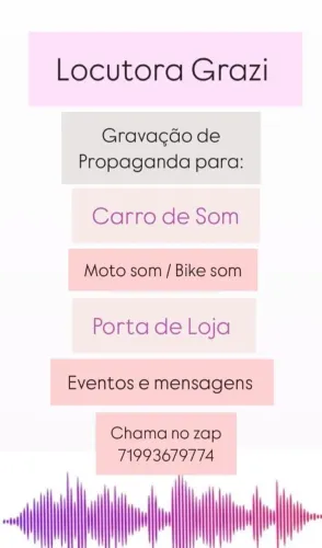 Locutora/ Gravações/ Propaganda