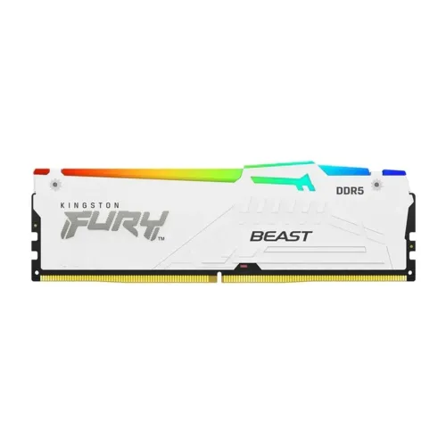 Memória RAM Kingston Fury Beast, RGB, 16GB, 5600MHz, DDR5, CL36, Branco