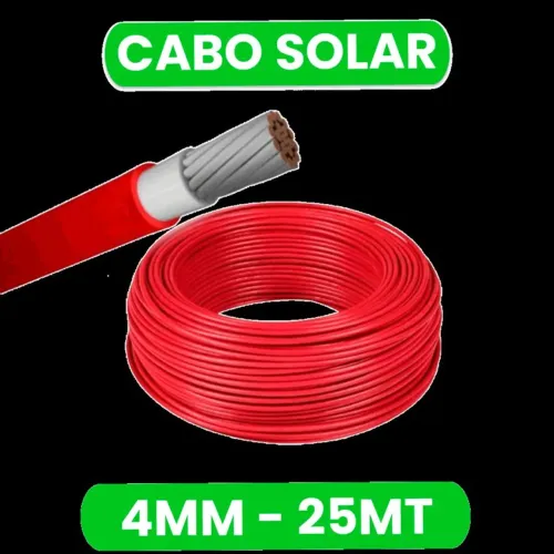Cabo Fotovoltaico 4mm e 6mm P/ Placa Painel Solar. 