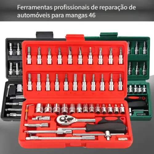40 Peças / 46 Peças Jogo De Chave Catraca Caixa De Ferramentas para Reparo de Carros / Con