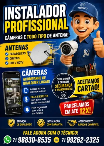 ANTENAS DIGITAIS, PARABÓLICAS E CÂMERAS DE SEGURANÇA