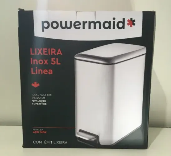Lixeira de Inox Linea com Pedal em Inox de 5 litros - 2 unidades