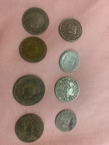 Lote de 8 moedas de Réis