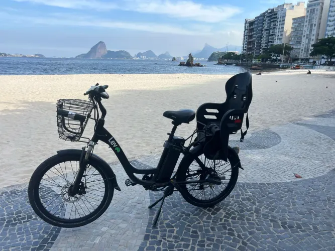 LEV E-Bike L Elétrica + Cadeirinha + Cadeado Reforçado | Bateria Excelente