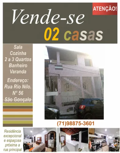 VENDE-SE 02 ÓTIMAS CASAS ESPAÇOSAS