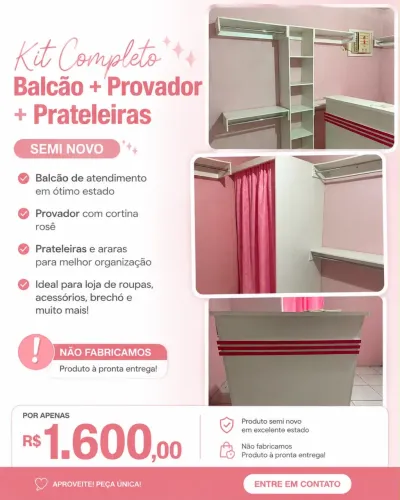 Kit completo para loja à venda!