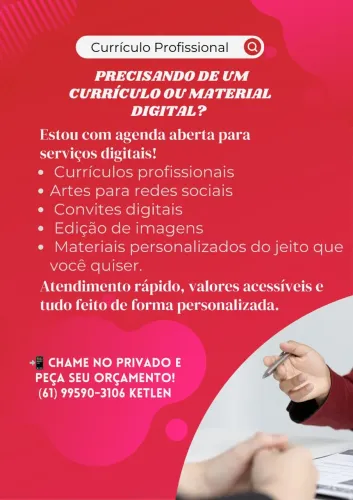 Currículo Profissional e material digital 