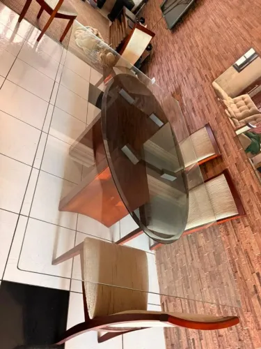 Tampão de mesa de vidro - oval ou retangular