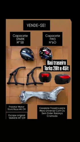 Vários acessórios para Moto