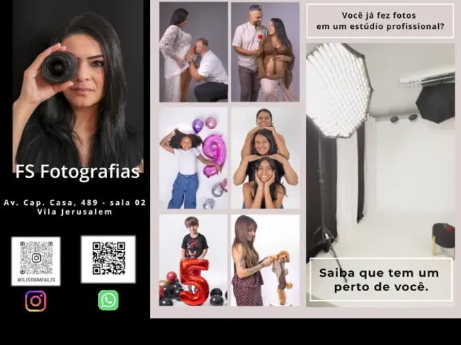 Ensaio Fotográfico em Estúdio Profissional e Eventos - FS Fotografias