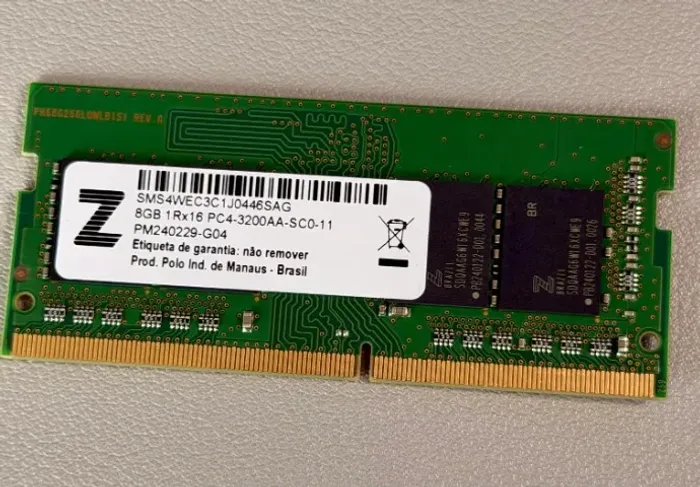 Memória Ram Notebook 8gb 1rx16 Ddr4 3200mhz Pc4-3200aa