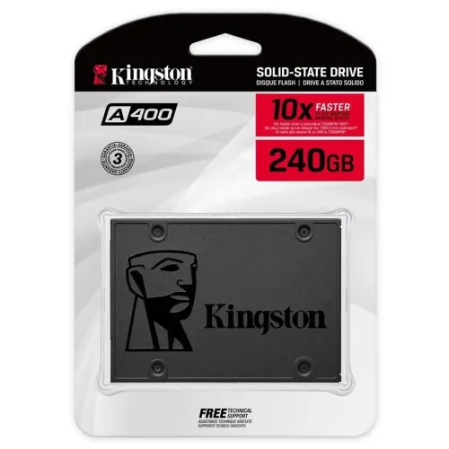SSD Kingston A400, 240GB, SATA III, 2.5", Leitura - Novo