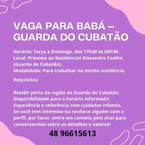 Procuro Baba na Guarda do Cubatão