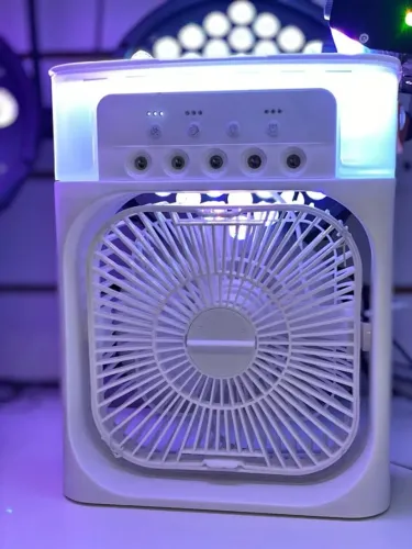 Mini Climatizador Umidificador De Ar Portatil Ventilador 5 Bicos LED USB
