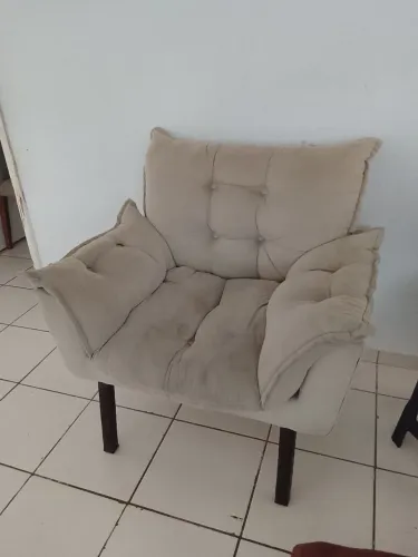 Poltrona decorativa Opala Luxo Sede Bege