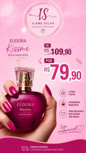 Colônia kiss me eudora 50ml