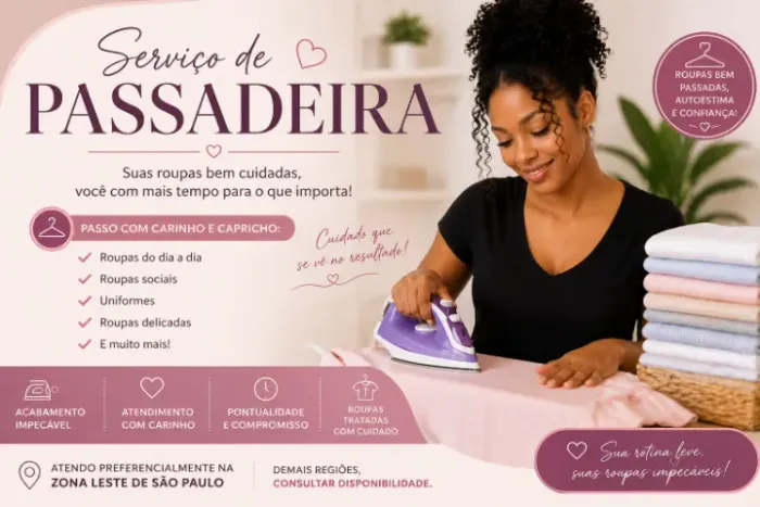Passadeira na Zona Leste de SP - Capricho e Qualidade