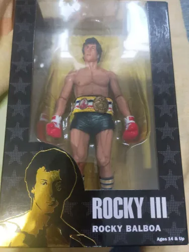 Rocky III Champion belt Black Trunks 40th anniversary neca boneco figura lacrado
