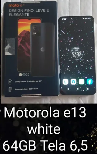 Celular moto e13 white 64GB Tela 6,5