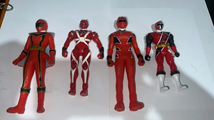 Lote 4 Power Rangers Vermelho Bandai VERSÃO USA IMPORTADO - Mystic Jungle RPM