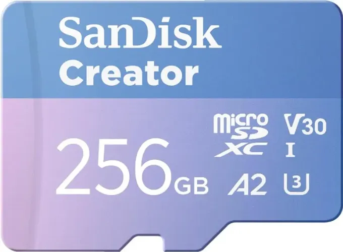 Cartão Creator Sandisk microSD 256 GB, 190mb/s UHS-I A2, V30, U3