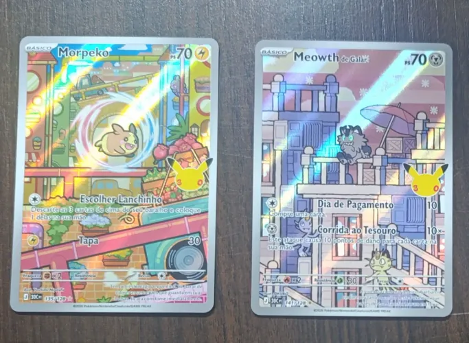 3 cartas pokémon celebração 30 anos