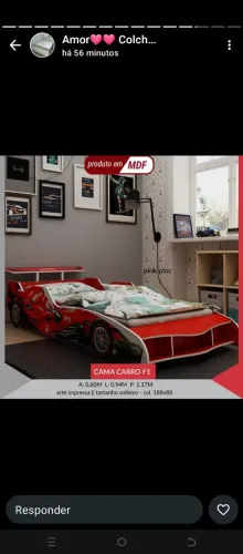 Cama de solteiro de carinho para menino