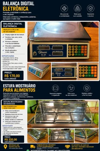 Balança e Estufa mostruário para Alimentos