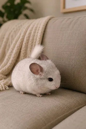 Filhote de chinchila branco 