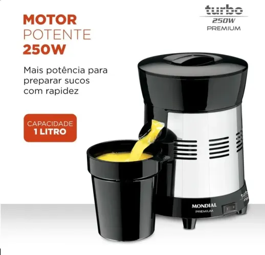 Extrator De Sucos E-10 Turbo Premium 250w Mondial Bivolt