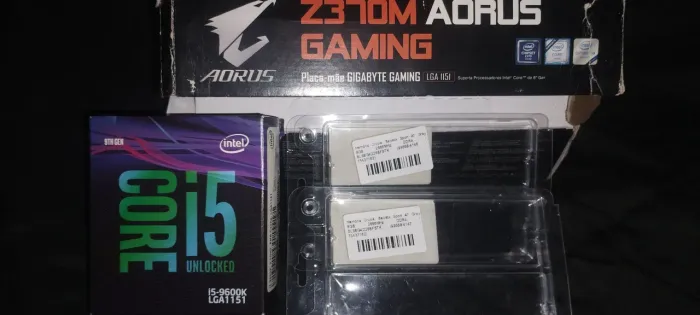 Kit placa mãe z370 core i59600k e 16 gb ddr4