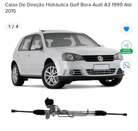 Caixa de Direção Hidráulica - Golf/Audi/NewBeetle