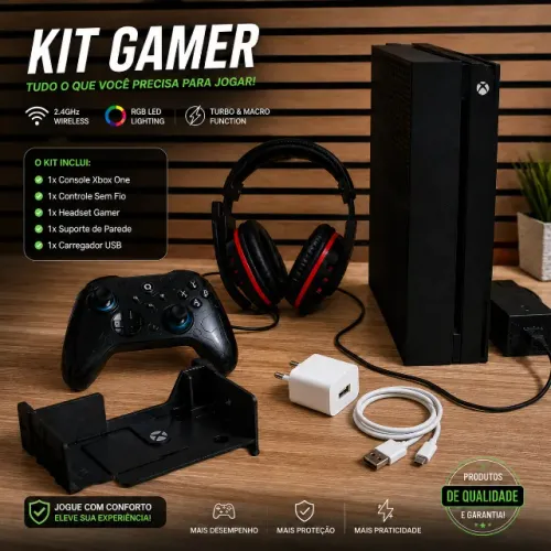 Kit Gamer Xbox One + Controle Pro QRD Ferrox M5 (Hall Effect & RGB