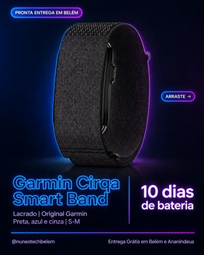 Garmin Cirqa Smart Band Preta S-M - Nova e Lacrada