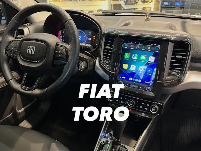 Multimídia tesla Fiat Toro carplay sem fio  2022 em diante