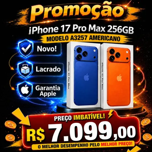 SUPER PROMOÇÃO! iPhone 17 Pro Max 12/256GB Aparelhos Novos Lacrados Com Garantia Apple