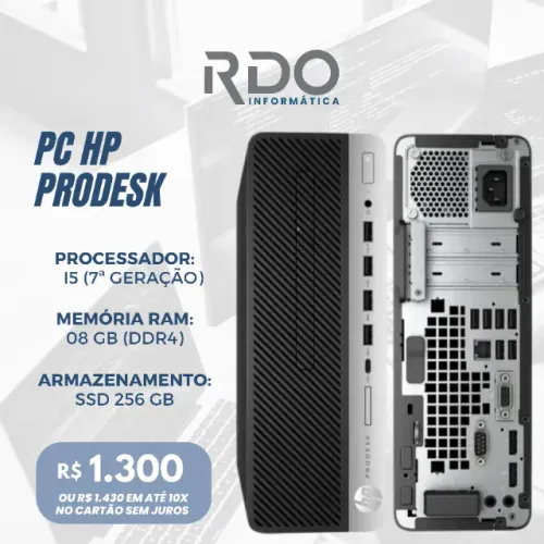 PC HP ProDesk i5 7ª Geração 8GB RAM SSD 256GB - Perfeito para escritório e call center
