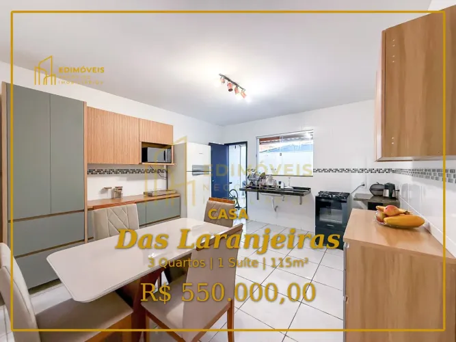 Casa com Quintal e 3 Quartos em Das Laranjeiras, Ideal para sua Família