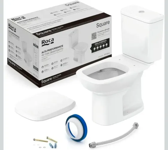 Roca Kit Vaso Sanitário com Caixa Acoplada e Assento Soft Close Square