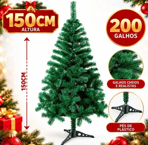 Árvore de Natal, pisca pisca e bolinhas