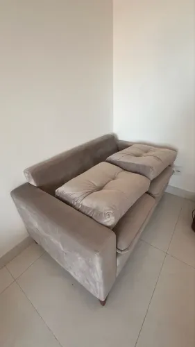 Sofa Alto padrao Tecido Suede - Fixo ( Loja Visofa)