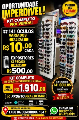 Vendo Expositor completo com 141 óculos 