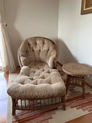 Recamier de rattan (chaise longue)